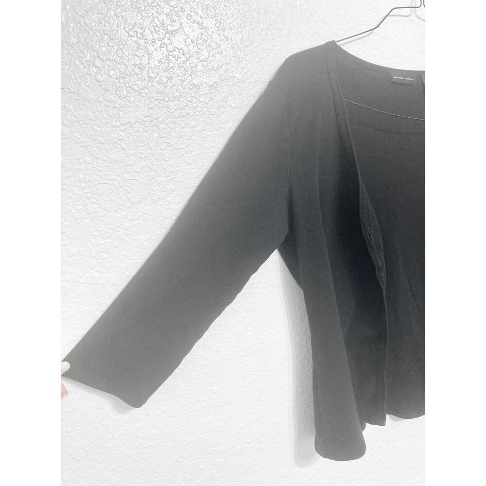 New York & Company Women's L Black 100% Cotton Button Front Cardigan Sweater - Picture 7 of 9